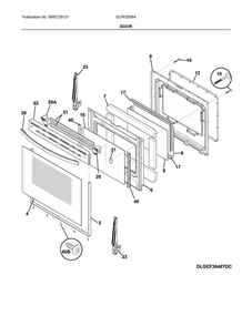 Door Diagram and Parts List for GCRI3058ADD  Frigidaire Range