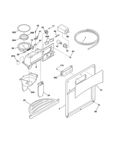 Ice & Water Dispenser Diagram and Parts List for FFHS2311LBC  Frigidaire Refrigerator