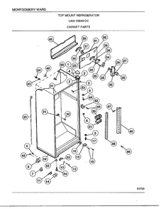 Cabinet Parts Diagram and Parts List for 19844C  Frigidaire Refrigerator