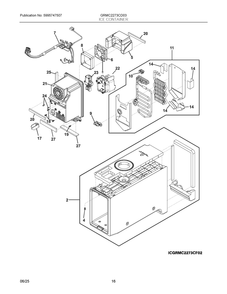 Ice Container Diagram and Parts List for GRMC2273CD03  Frigidaire Refrigerator