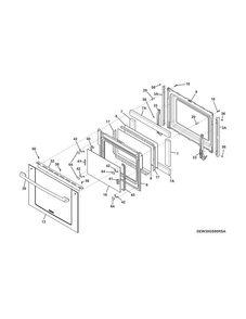 Door Diagram and Parts List for EW30DS8CRSA  Electrolux Range