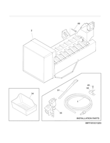 Ice Maker Diagram and Parts List for 25370603411  Kenmore Refrigerator