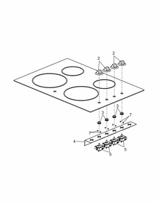 Controls Diagram and Parts List for 79041229903  Kenmore Cooktop