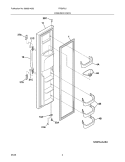 FREEZER DOOR Diagram and Parts List for FRS6R3JB1  Frigidaire Refrigerator