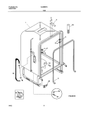 TUB Diagram and Parts List for GLDB957AB1  Frigidaire Dishwasher