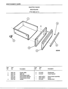 Backguard Page 4 Diagram and Parts List for 4869A  Frigidaire Range