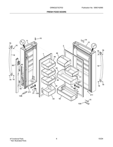 Fresh Food Doors Diagram and Parts List for GRMG2272CF02  Frigidaire Refrigerator