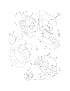 Front Panel/lint Filter Diagram and Parts List for FASE7073NA2  Frigidaire Dryer