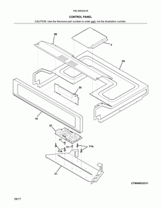 Control panel Diagram and Parts List for 79049533316  Kenmore Wall Oven