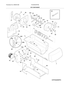 Ice Container Diagram and Parts List for FGHS2655PF6B  Frigidaire Refrigerator