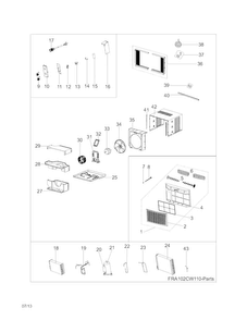 Recommended Spare Parts Diagram and Parts List for CRA102CW111  Frigidaire Air Conditioner