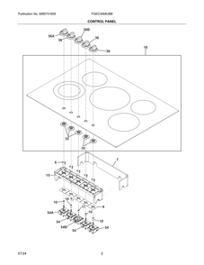 Control Panel Diagram and Parts List for FGEC3068UBB  Frigidaire Cooktop