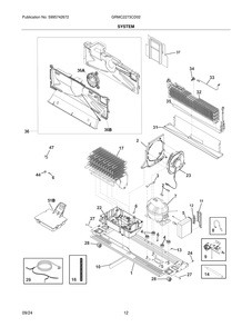System Diagram and Parts List for GRMC2273CD02  Frigidaire Refrigerator