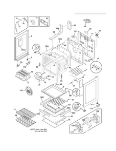 Body Diagram and Parts List for CGEF3032MFE  Frigidaire Range