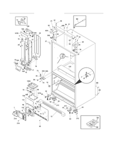 Cabinet Diagram and Parts List for FGHF2344ME1  Frigidaire Refrigerator