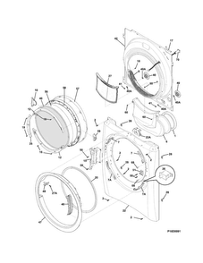 Front Panel/lint Filter Diagram and Parts List for EIED50LIW1  Electrolux Dryer