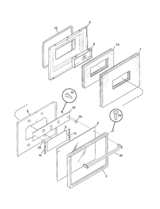 Door Diagram and Parts List for TGF657BFB3  Tappan Range