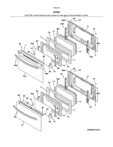 Doors Diagram and Parts List for 79097219412  Kenmore Range