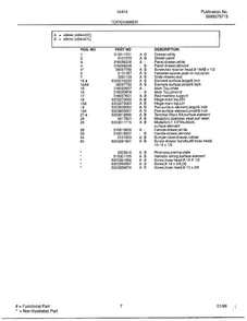 Top/drawer Page 2 Diagram and Parts List for 484440C  Frigidaire Range