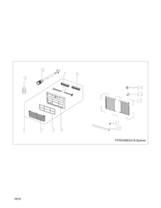Recommended Spare Parts Diagram and Parts List for FFRE06W3Q17  Frigidaire Air Conditioner