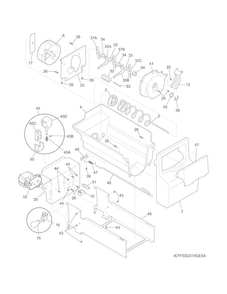 Ice Container Diagram and Parts List for FFHS2311PFEA  Frigidaire Refrigerator