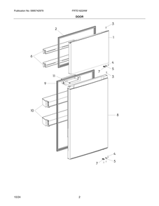 Door Diagram and Parts List for FRTE1622AW  Frigidaire Refrigerator