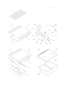 Shelves Diagram and Parts List for FTHD18P4KW6  Frigidaire Refrigerator
