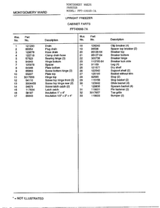 Cabinet Parts Page 2 Diagram and Parts List for 49668-7A  Frigidaire Freezer