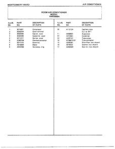 Room Air Conditioner Page 6 Diagram and Parts List for 5068A  Frigidaire Air Conditioner