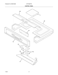 Control Panel Diagram and Parts List for LFET3026TFE  Frigidaire Wall Oven