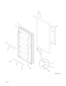 Part Location Diagram of 297316736 Frigidaire Outer Door Panel