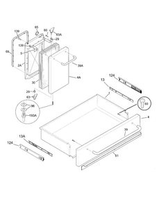 Drawer/door Diagram and Parts List for 74403  Frigidaire Range