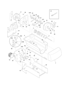 Ice Container Diagram and Parts List for FGEX26D6QF0  Frigidaire Refrigerator
