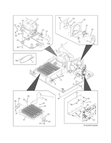 Compressor Compartment Diagram and Parts List for EI24WL10QS0  Electrolux Wine and Beverage Cooler