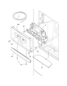 Controls & Ice Dispenser Diagram and Parts List for FPHF2399PF3  Frigidaire Refrigerator