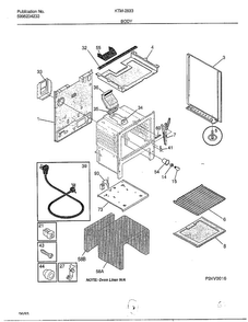 Body Diagram and Parts List for 2833-80B  Frigidaire Range
