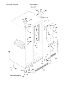 Cabinet Diagram and Parts List for FFHS2322MBMA  Frigidaire Refrigerator
