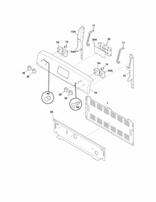Backguard Diagram and Parts List for 79093022310  Kenmore Range