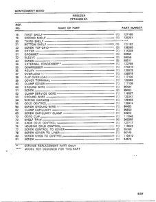 Freezer Page 4 Diagram and Parts List for 44056A-0  Frigidaire Freezer
