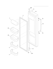 Refrigerator Door Diagram and Parts List for FGUS2632LE2  Frigidaire Refrigerator