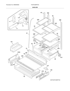 Shelves Diagram and Parts List for FGHF2366PFDA  Frigidaire Refrigerator