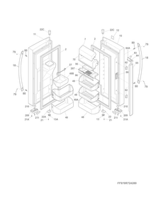 Fresh Food Door Diagram and Parts List for 25370342419  Kenmore Refrigerator