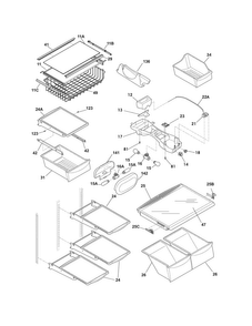 Shelves Diagram and Parts List for FPUI1888PF0  Frigidaire Refrigerator