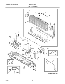 Cooling System Diagram and Parts List for GRFN2023AF00  Frigidaire Refrigerator