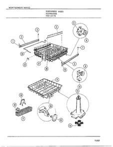 Dishwasher Page 10 Diagram and Parts List for 1077B  Frigidaire Dishwasher