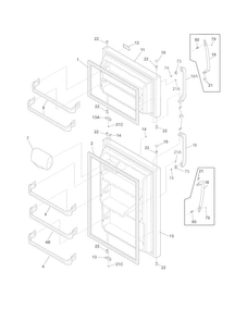 Doors Diagram and Parts List for FFTR21D2PS6  Frigidaire Refrigerator