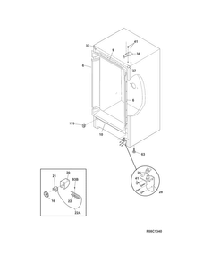 Cabinet Diagram and Parts List for FFFU13M1QWB  Frigidaire Freezer