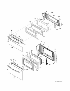 Doors Diagram and Parts List for 79078042411  Kenmore Range