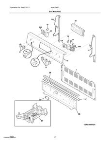 Backguard Diagram and Parts List for 80462049C  Frigidaire Range
