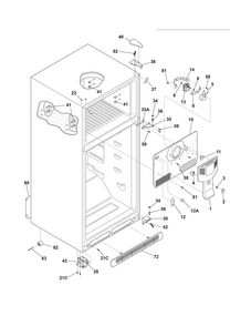 Cabinet Diagram and Parts List for FFHT2116LK2  Frigidaire Refrigerator